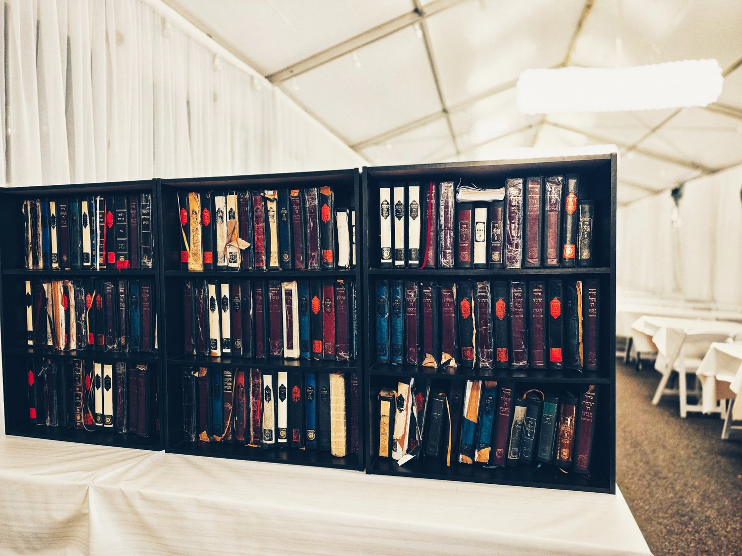 Seforim available for learning in the Tent