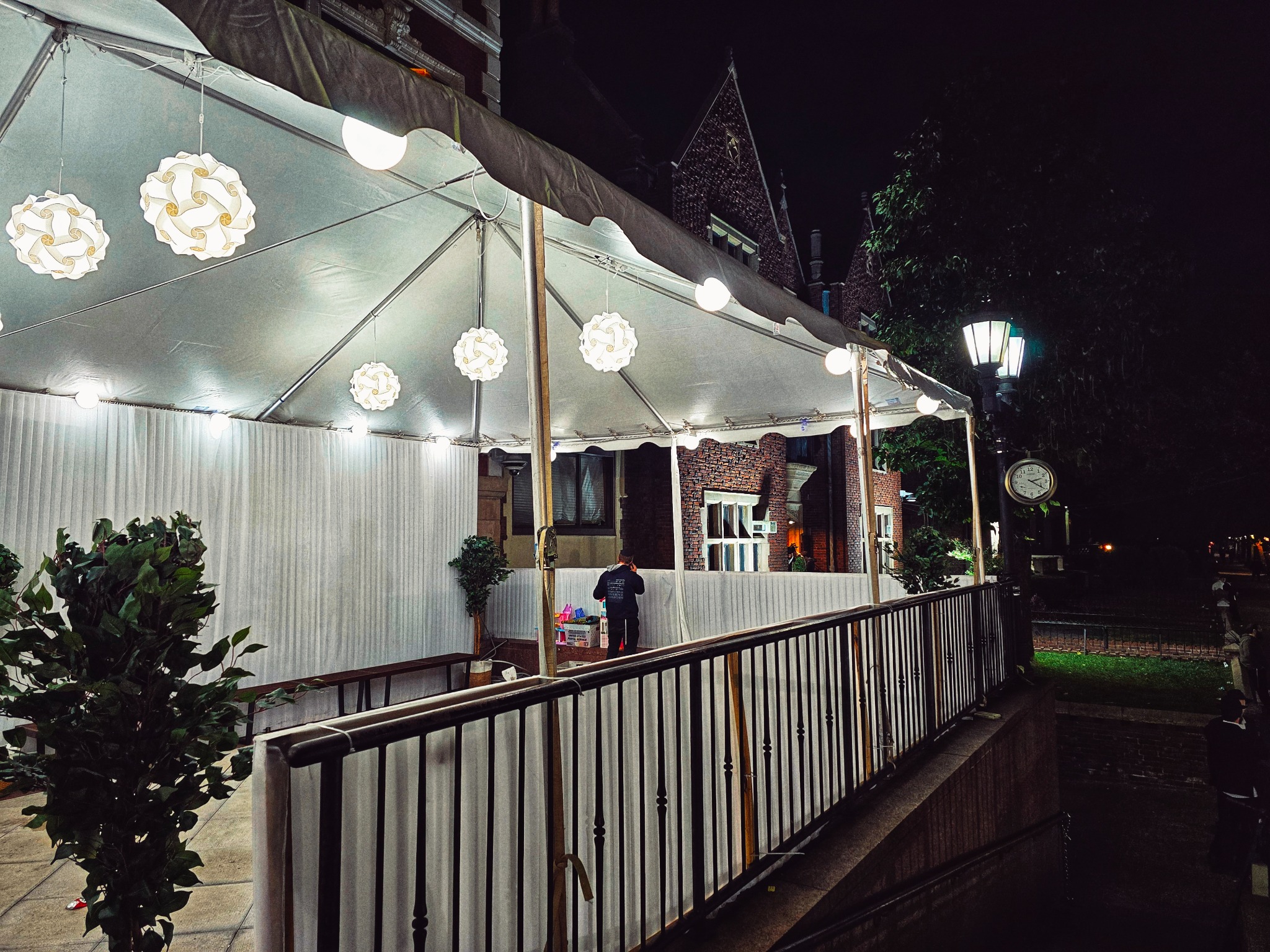 Women’s Pavilion at 770 illuminated at night